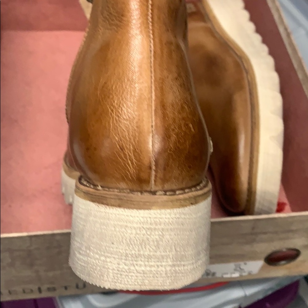 NEW NIB BED STU $265 TAN RUSTIC LYDYI PLATFORM LEA - Picture 8 of 8